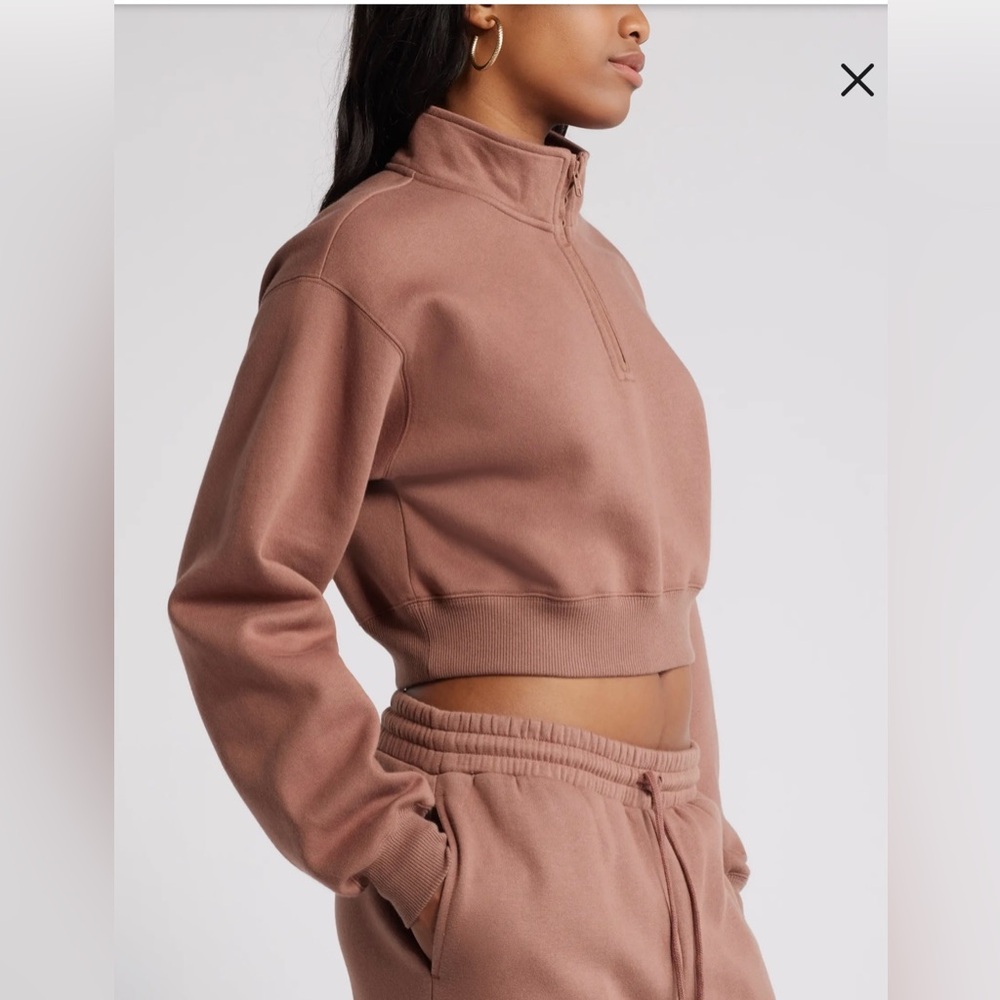 BP brown topaz cropped quarter zip (A2-24)‎ - Picture 5 of 7